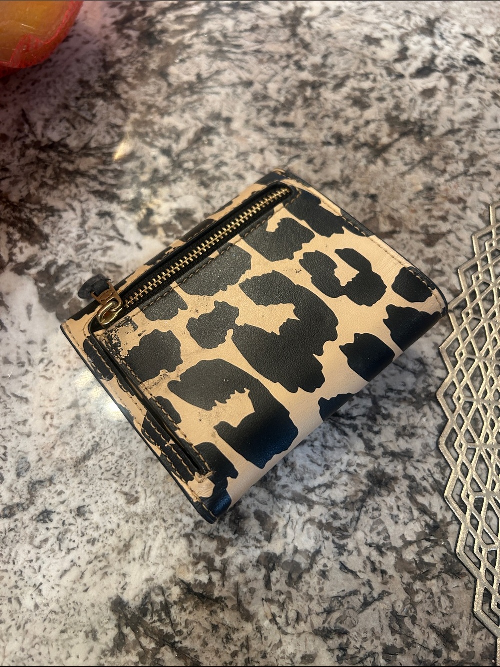 Coach Leopard-Print Small Leather Wallet in Tan and Black - Picture 5 of 5